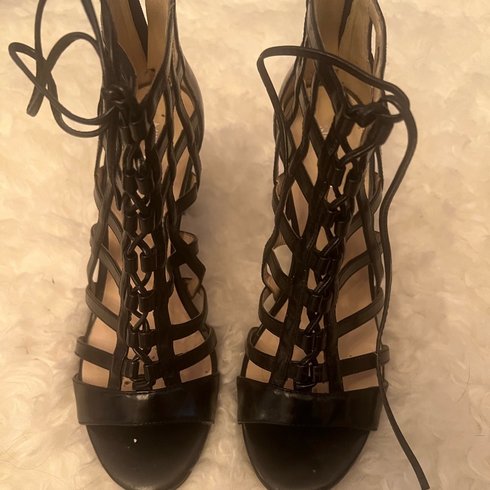 Nine West cage style lace up booties